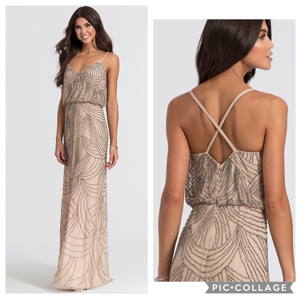 Adrianna Papell beaded blouson Long Dress